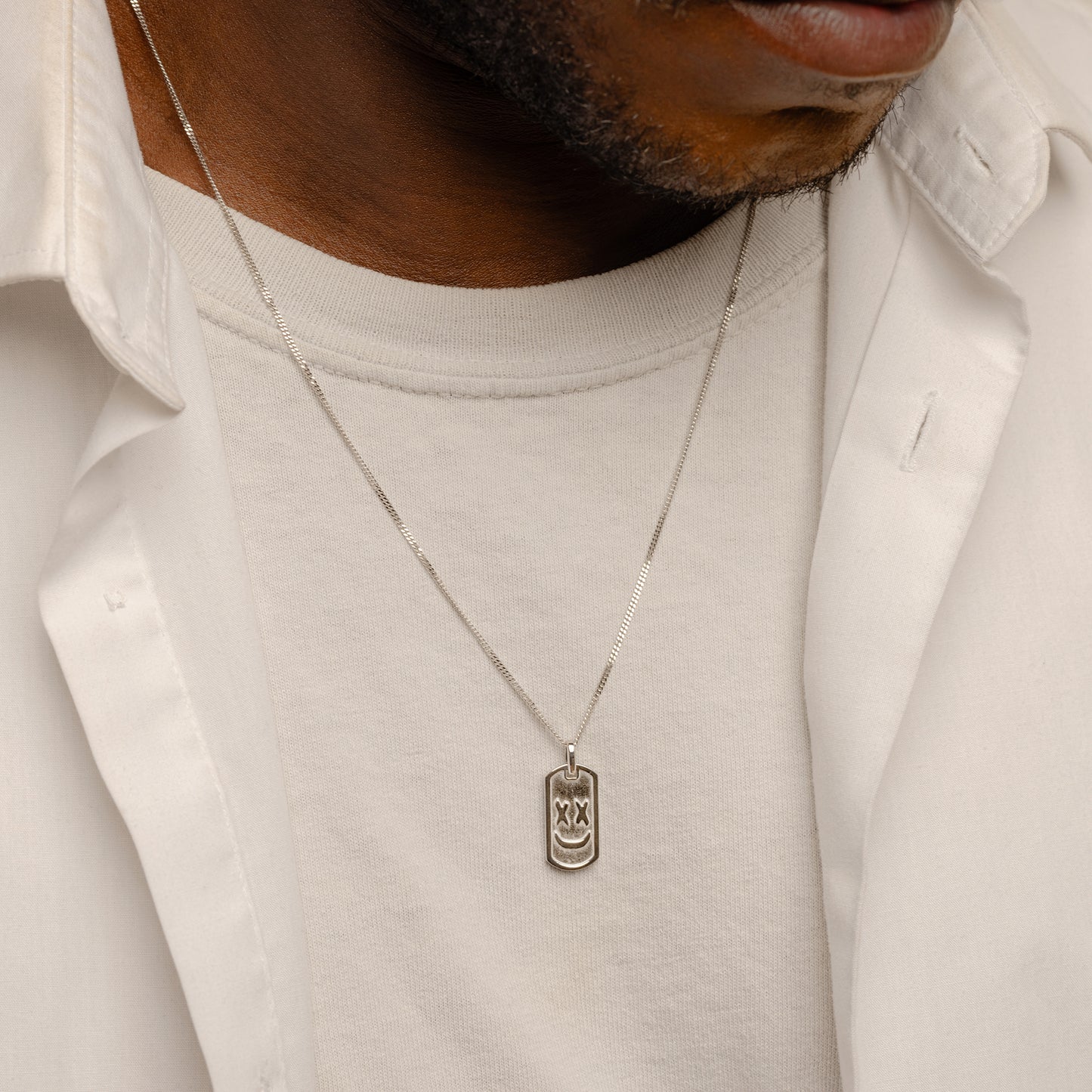 Black Diamond Pavé Tag Necklace (Ready-to-ship)