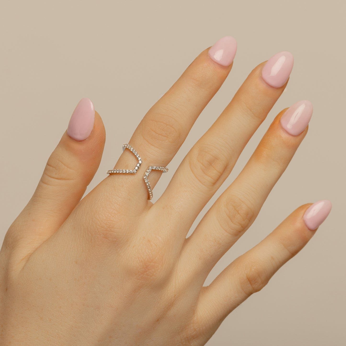 Pavé Diamond Open Cuff Ring