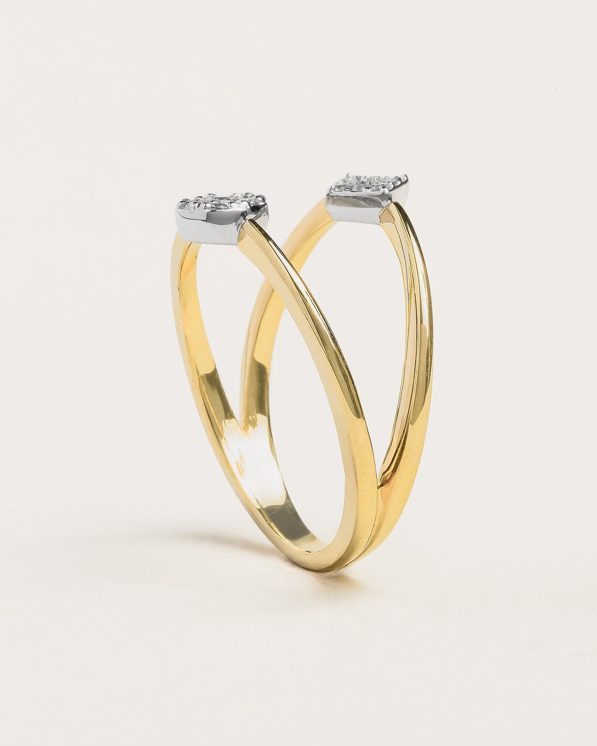 Diamond Duet Double Band Ring