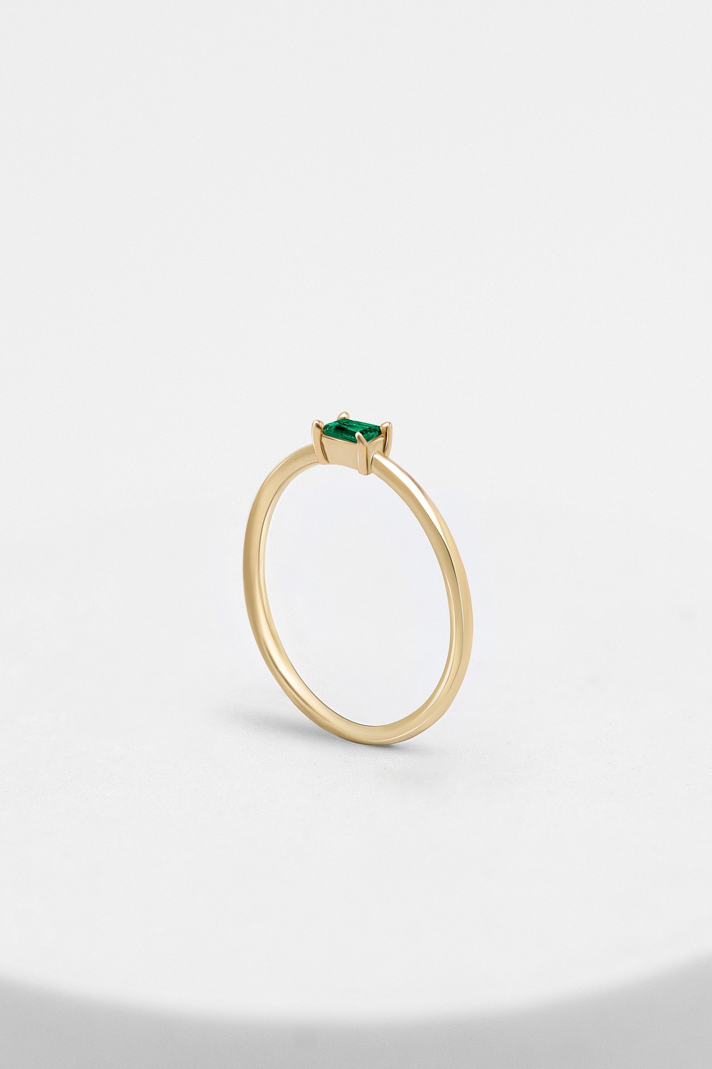 Petite Baguette Emerald Ring