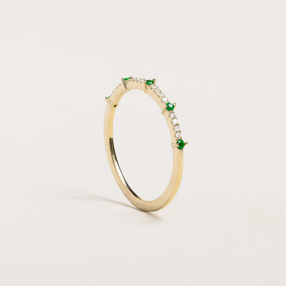 Emerald Mini Half-Eternity Ring