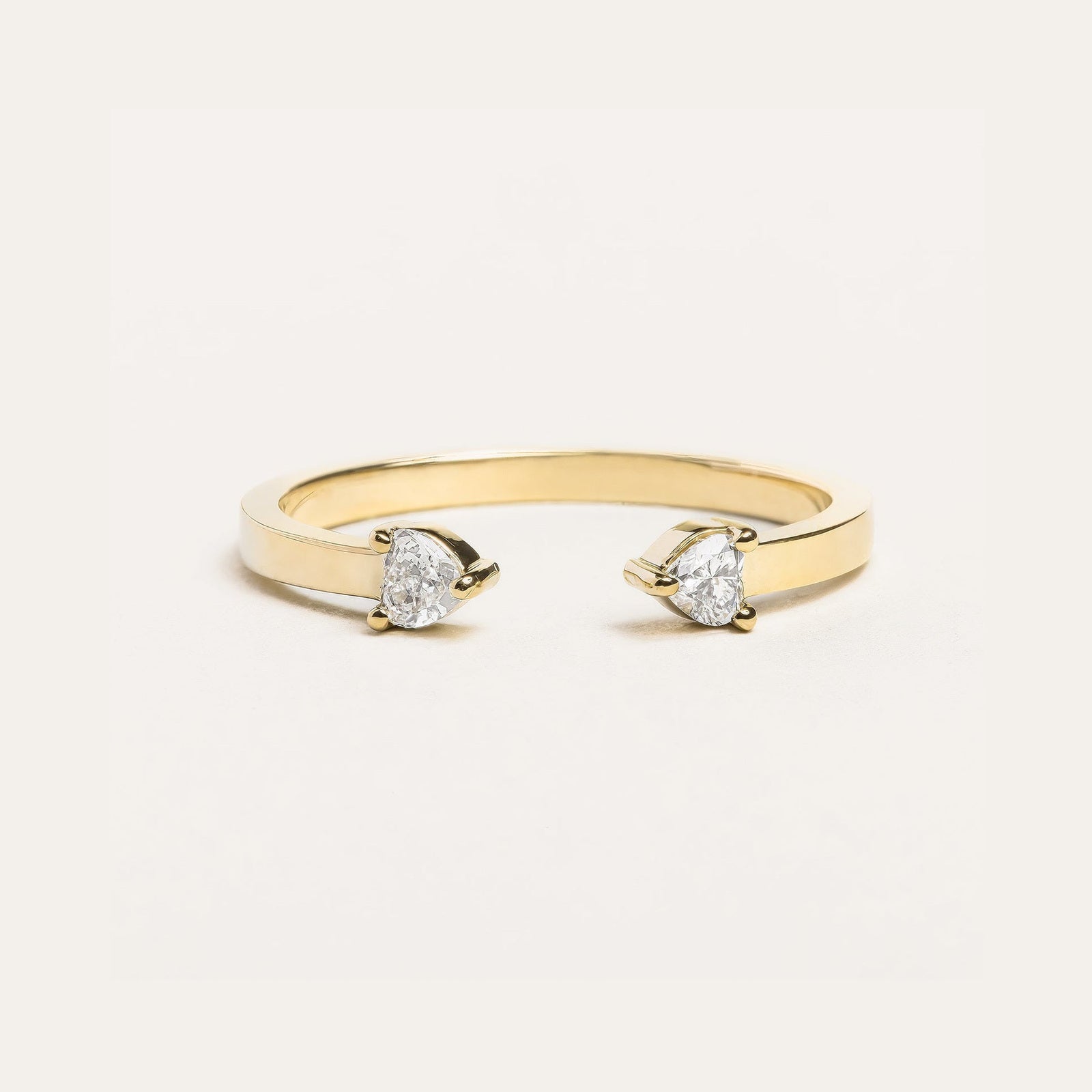 Bague 'toi & Moi' En Or Blanc 18 Carats Avec Diamants - Taille 54