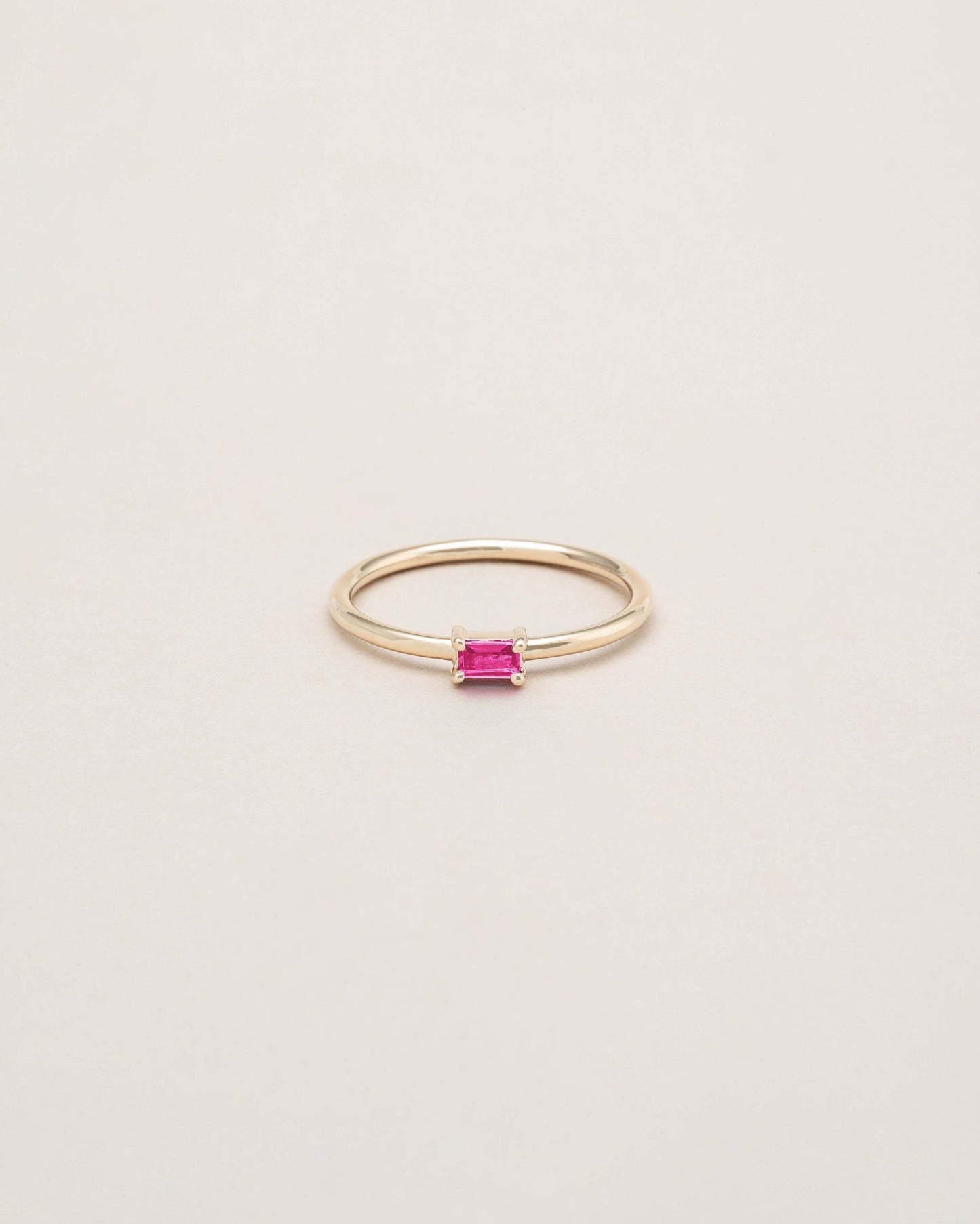 Birthstone Mini Baguette Ring