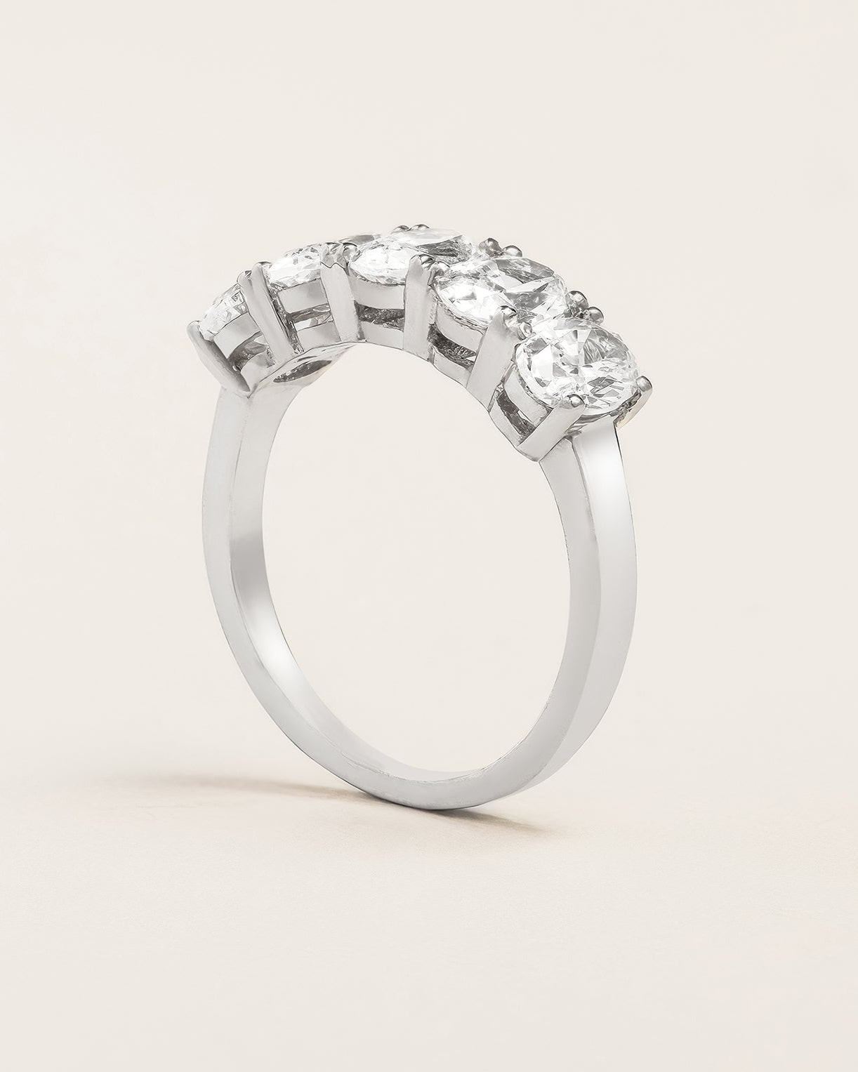 Oval Diamond Half Eternity Band
