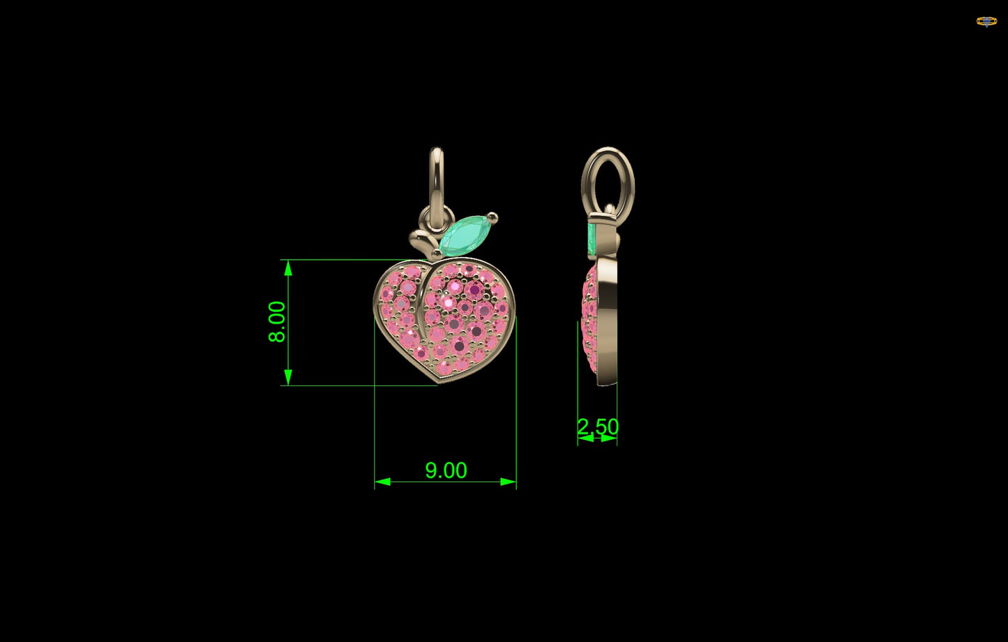 Peach Charm (Chain sold separately)