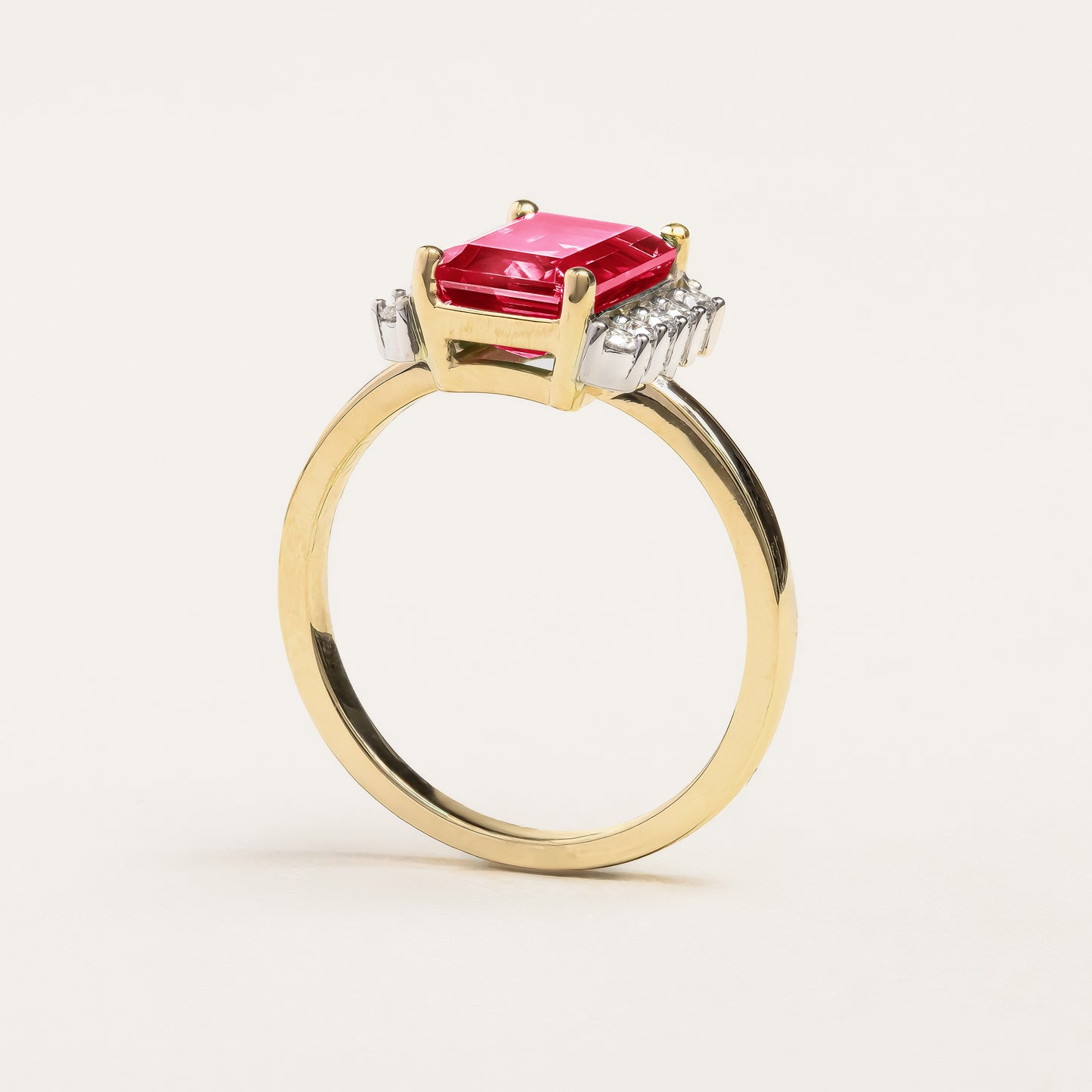 Emerald-cut Ruby Engagement Ring