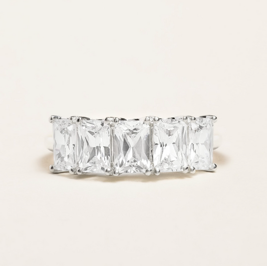 Radiant-Cut 5 Stone Diamond Ring