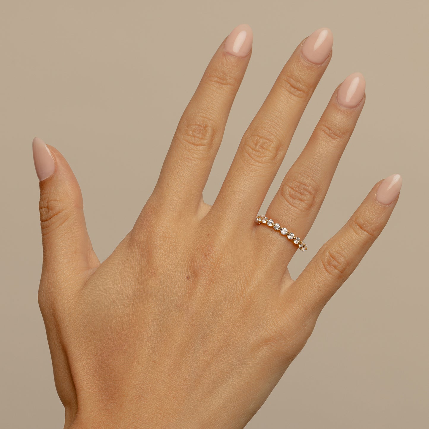 Shared Prong Half Eternity Ring