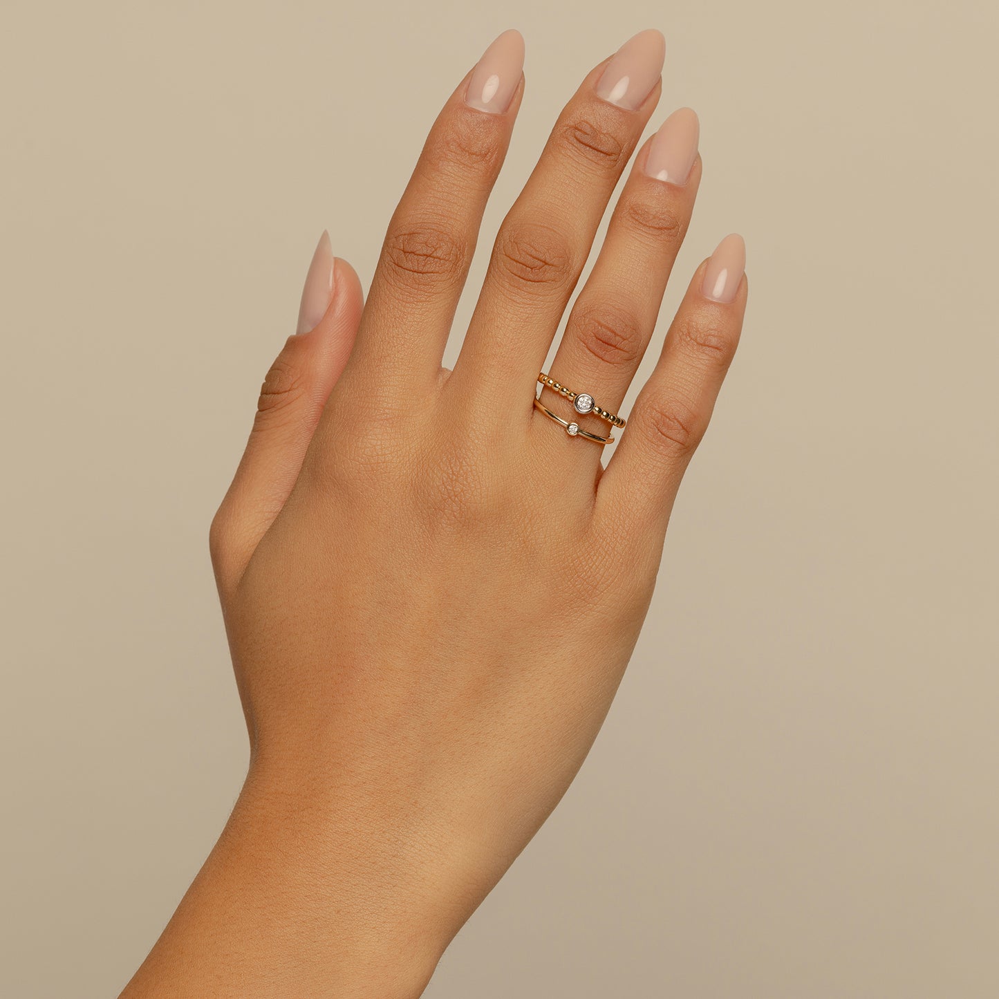 Bubble Band Bezel Diamond Ring