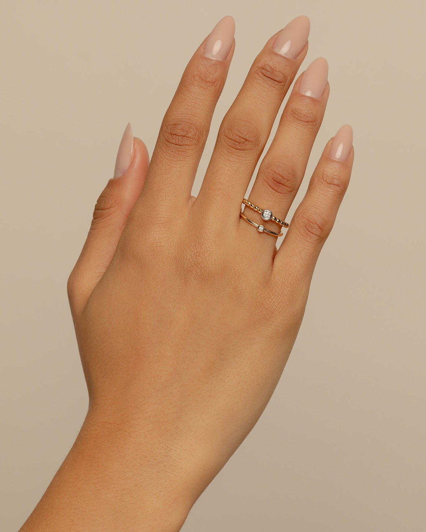 Mini Round Bezel Diamond Ring (Ready-to-ship)