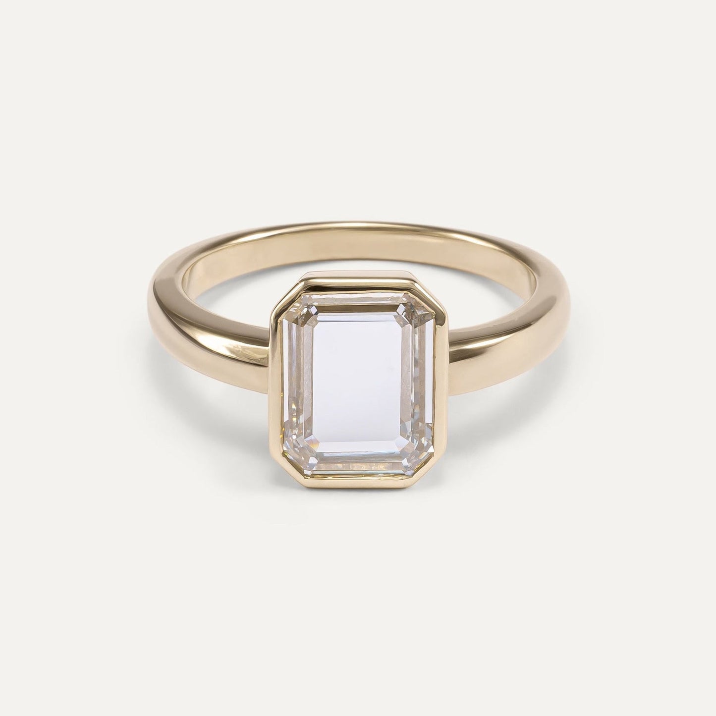 Portrait cut diamond engagement ring
