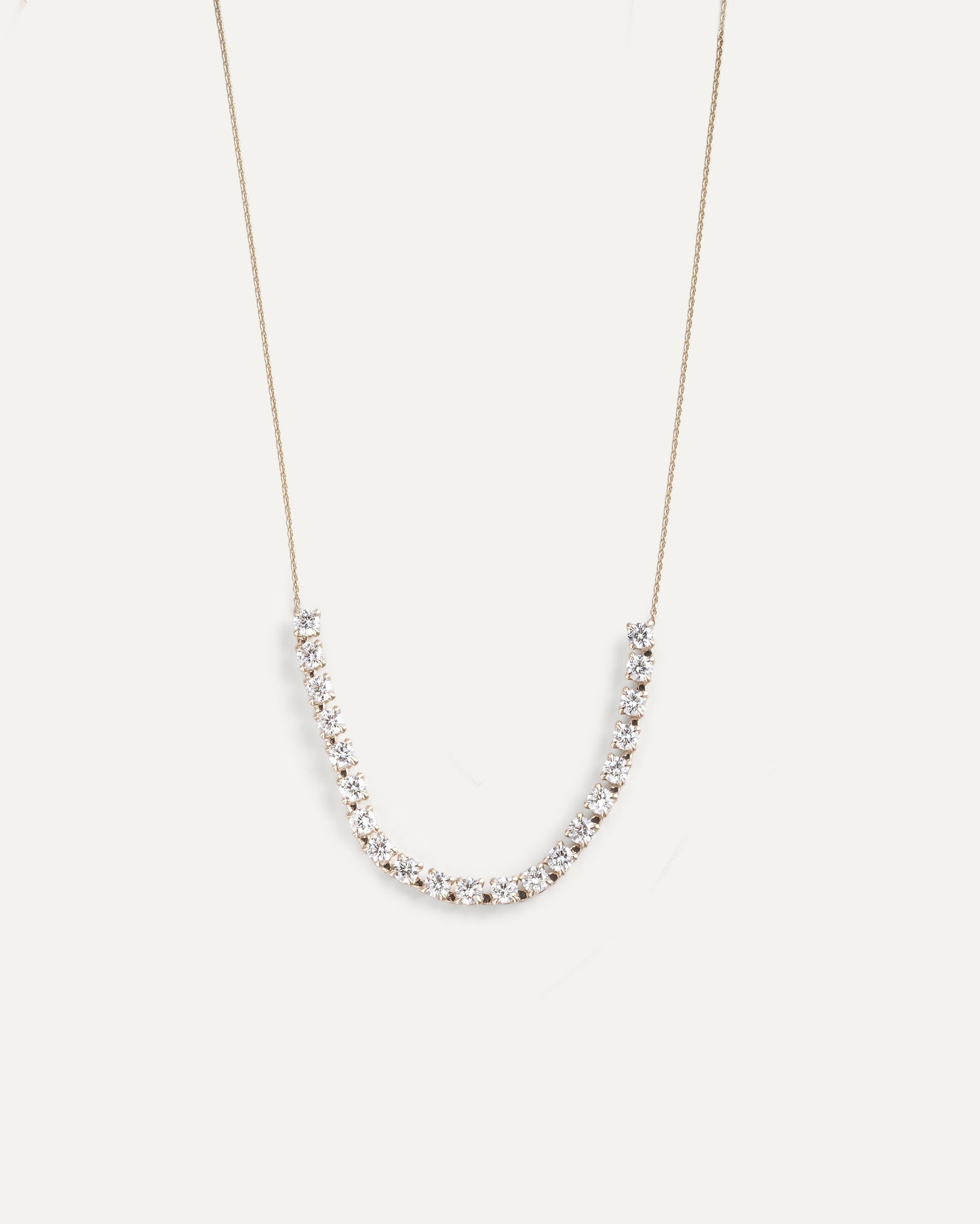 Half tennis necklace with diamonds (Ready-to-ship)
