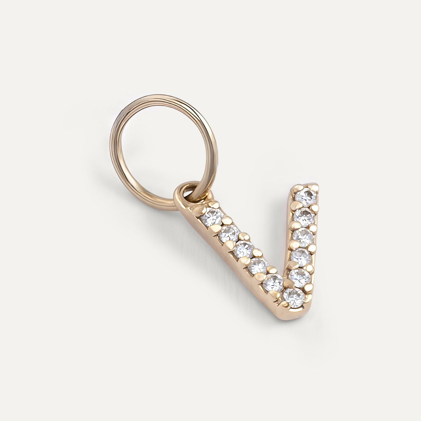 Diamond Initial V letter charm (Ready-to-ship)