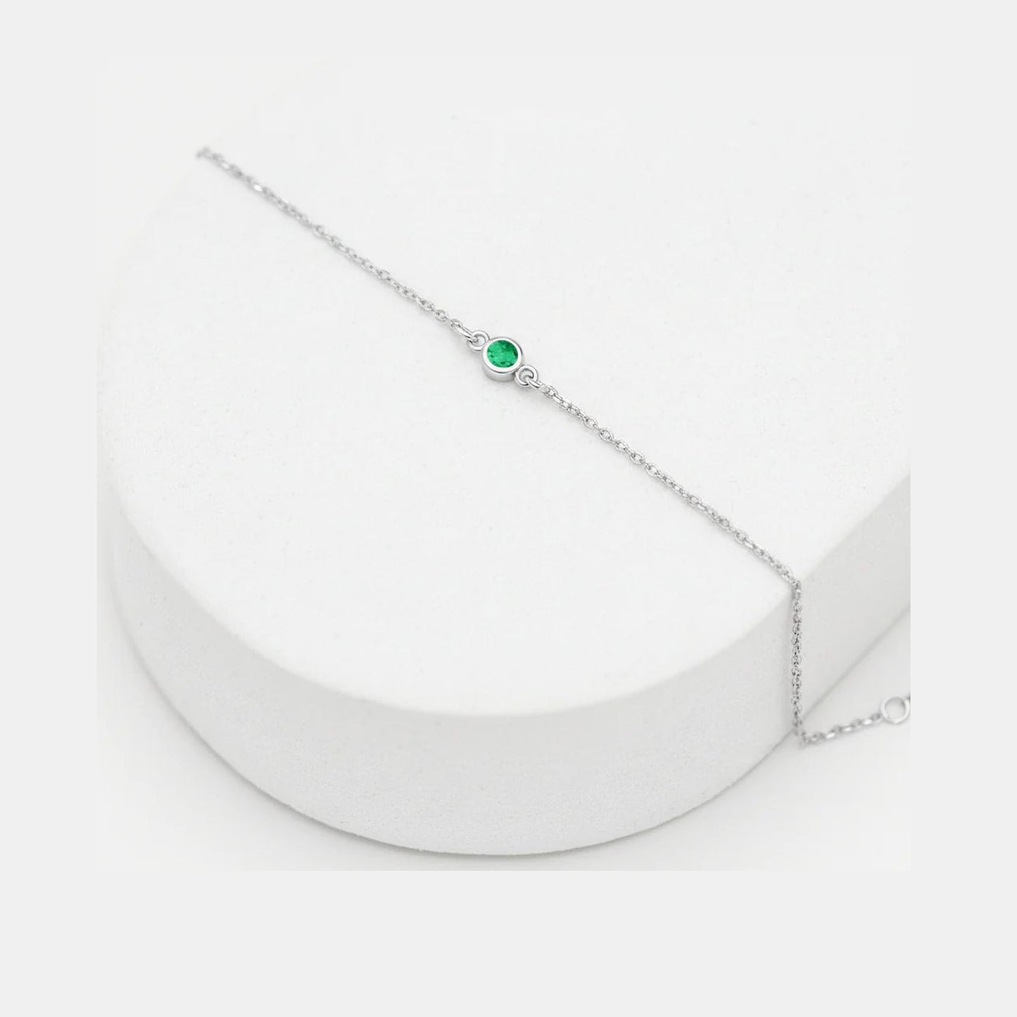 Bezel Emerald Bracelet (Ready-to-ship)