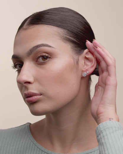 Halo Diamond Studs Earrings