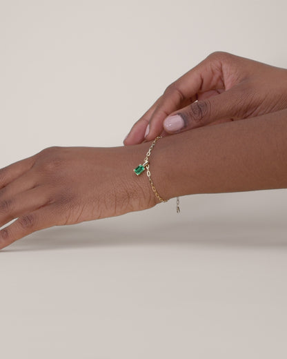 The Green Emerald Charm Bracelet