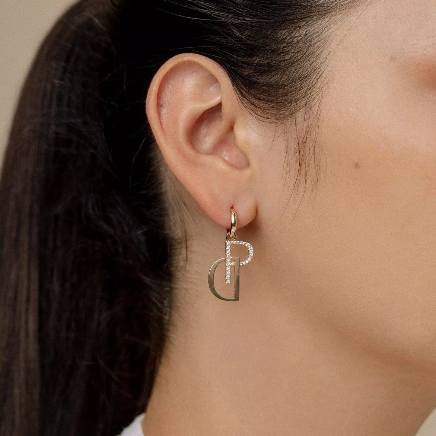 Signature Charms on Pavé Medium Hoops