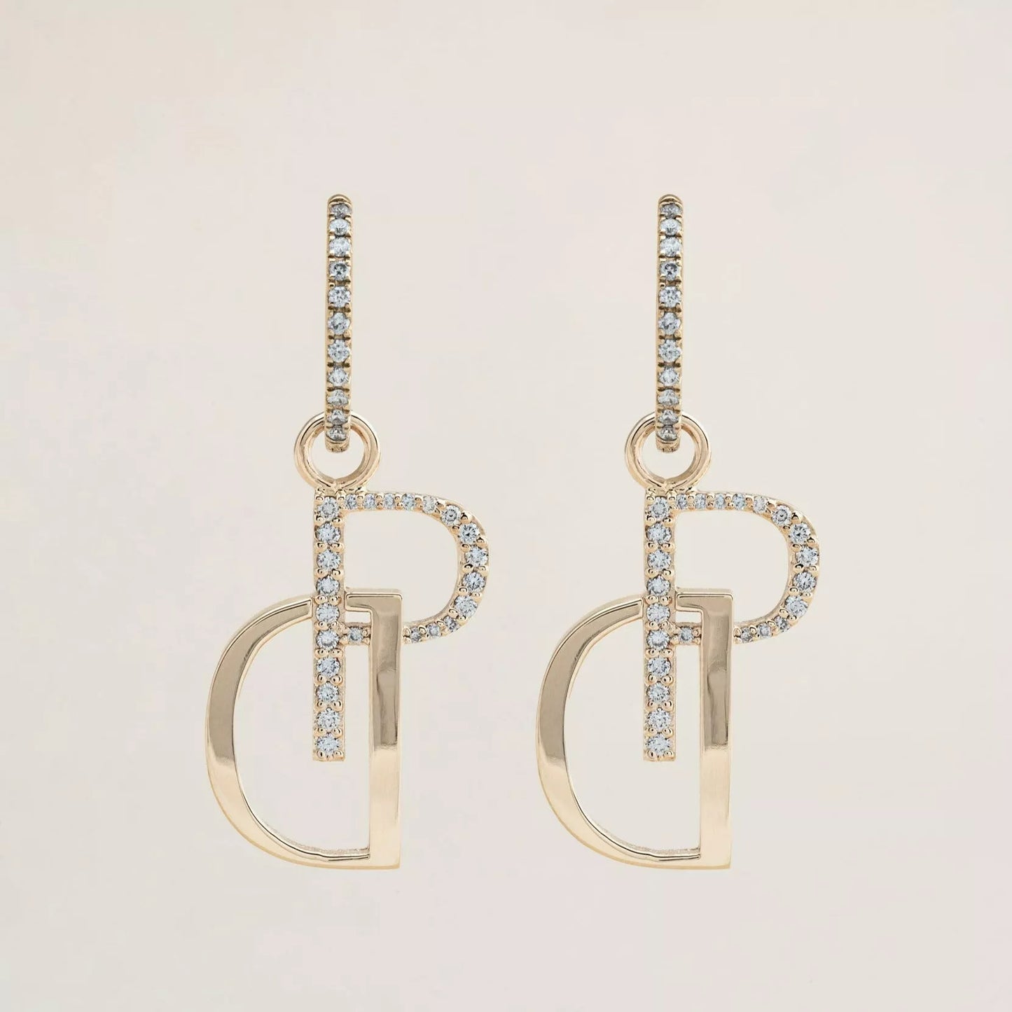 Signature Charms on Pavé Large Hoops