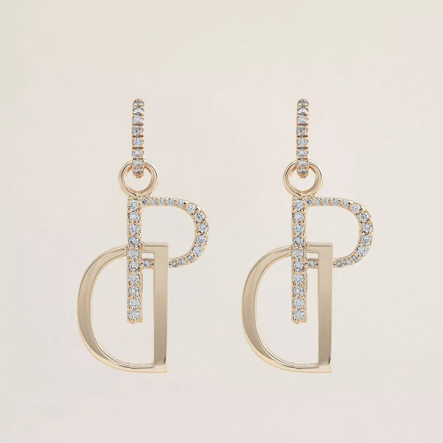Signature Charms on Pavé Large Hoops