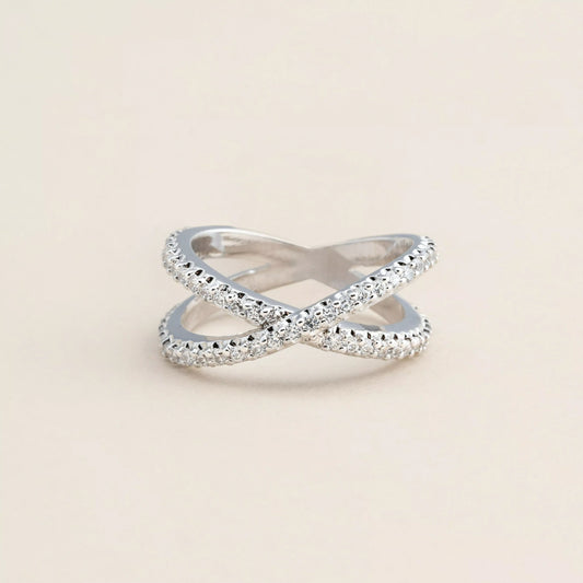 Double Eternity Crossover Diamond Ring