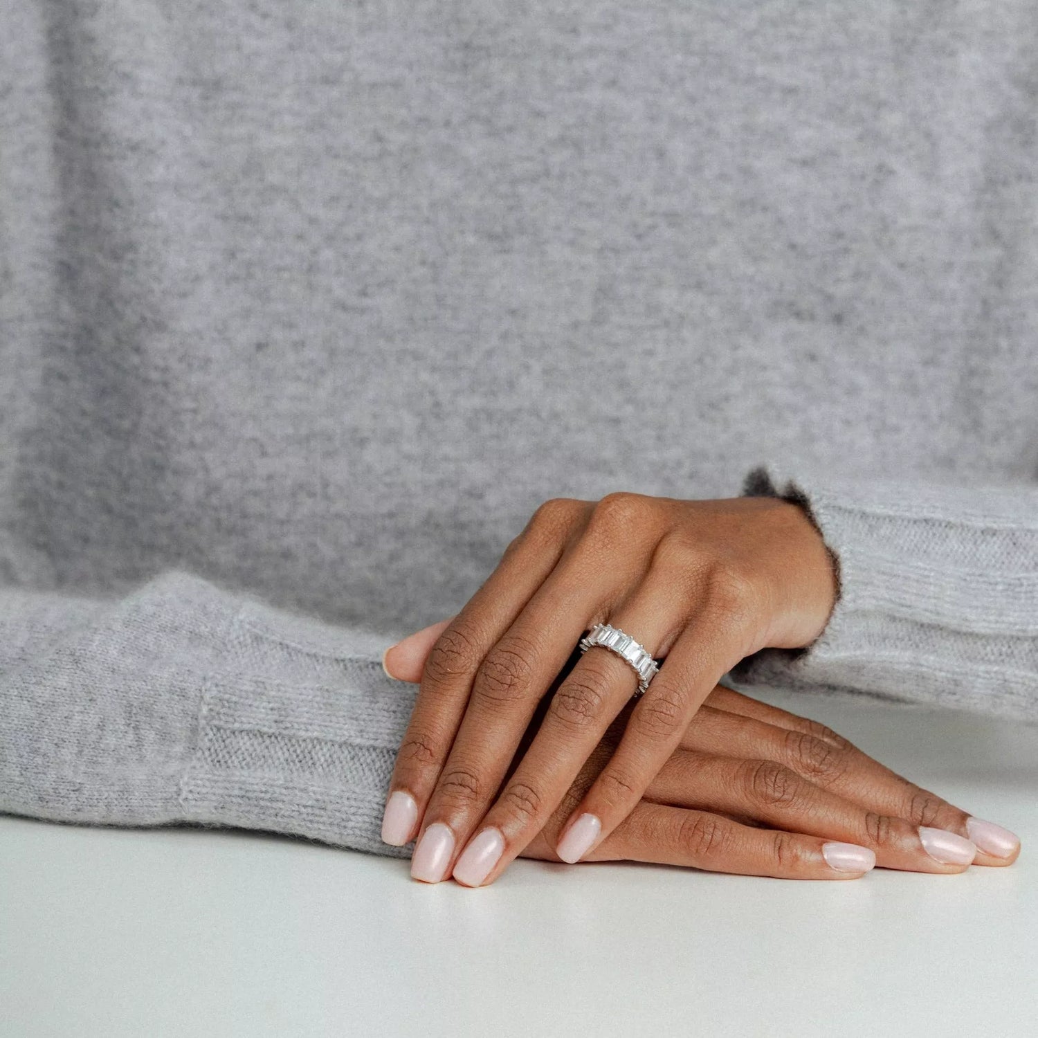 Emerald-cut Wedding Ring On Body