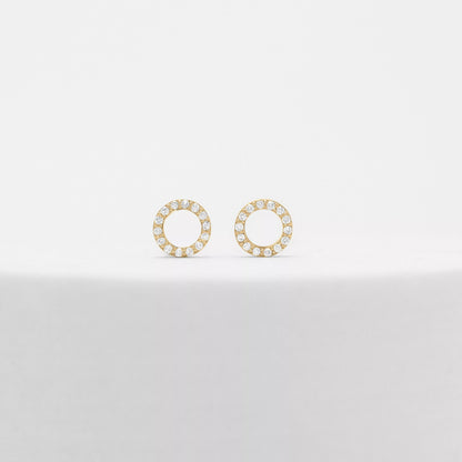 The Yellow Circle Studs Earryings. 14K Recycled Gold