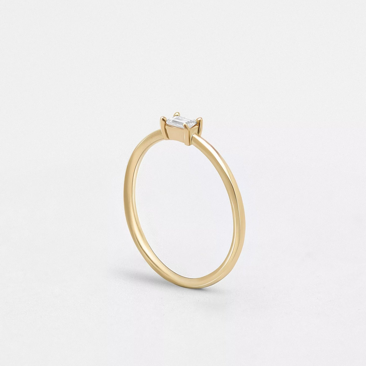 Baguette Diamond Ring In 14K Recycled Yellow Gold
