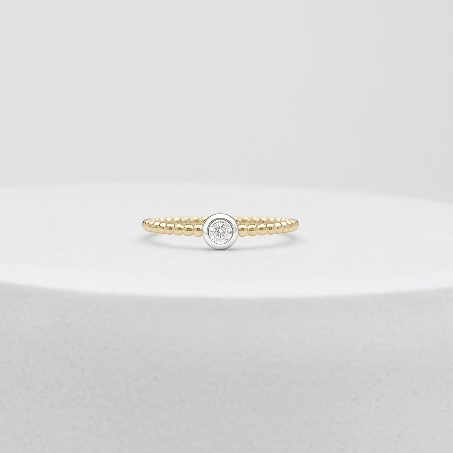 Bubble Band Bezel Diamond Ring In 14K Recycled Yellow Gold