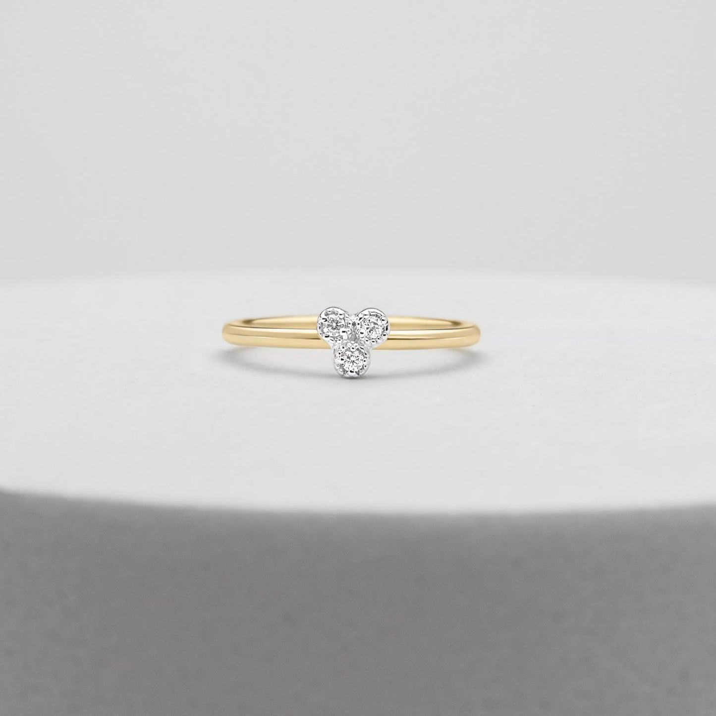 Three Stone Diamond Ring Yellow