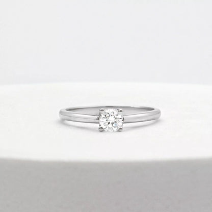 Lab-created Diamond Solitaire Engagement Ring In 14K Recylced White Gold
