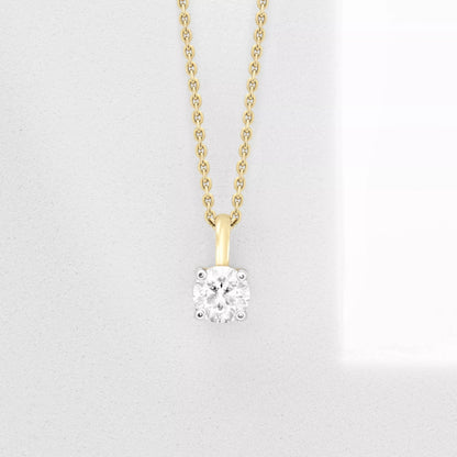 Proud Diamond White Solitaire Necklace 14K recycled gold 