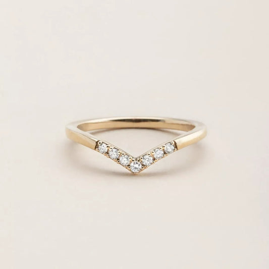 Diamond Chevron Wedding Band