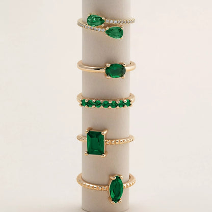 Mixed Lab-created Emerald Rings