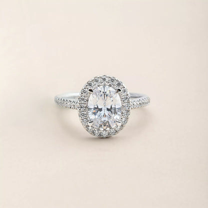 Pavé Oval Halo Engagement Ring