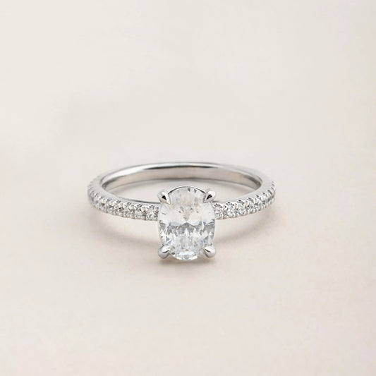 Pavé Oval Cut Engagement Ring