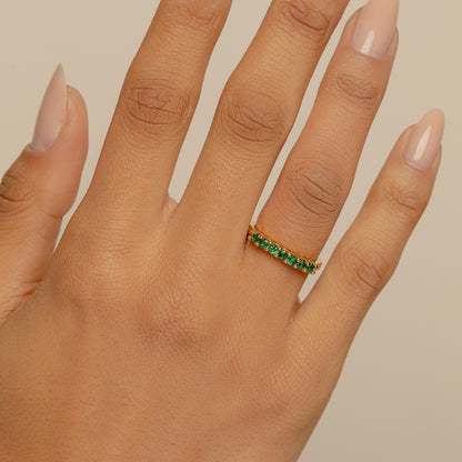 7 Stone Emerald Ring