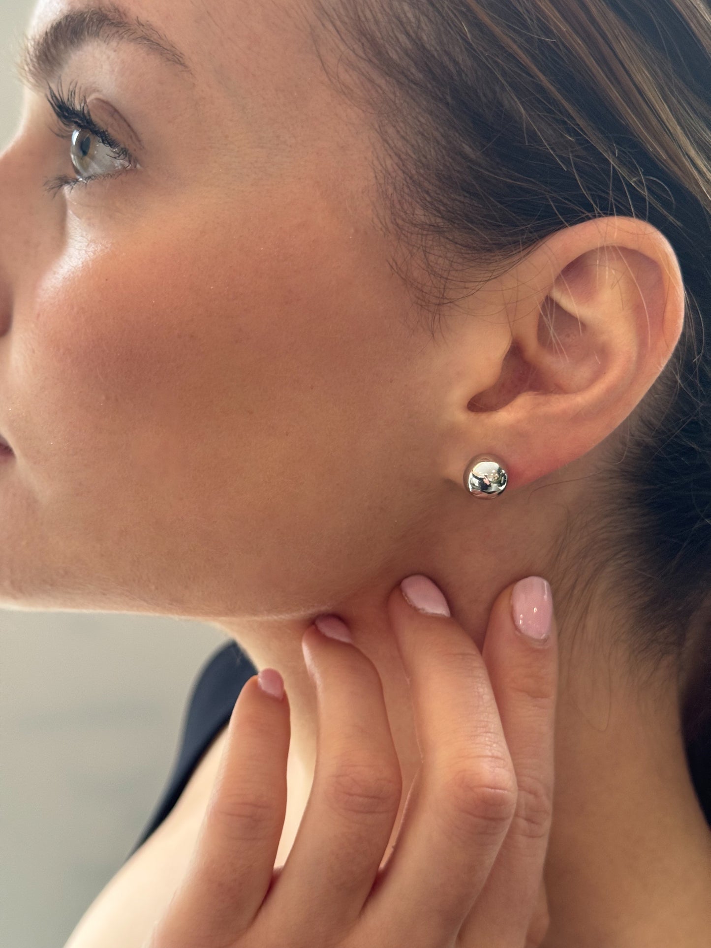 Large ball stud earrings