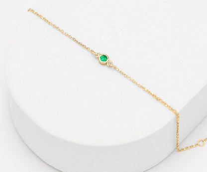 Bezel Emerald Bracelet