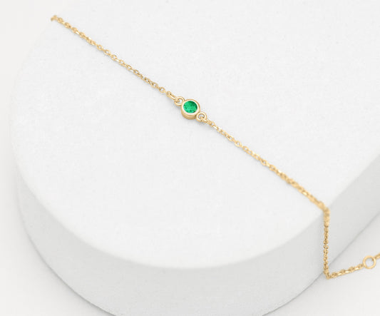 Bezel Emerald Bracelet