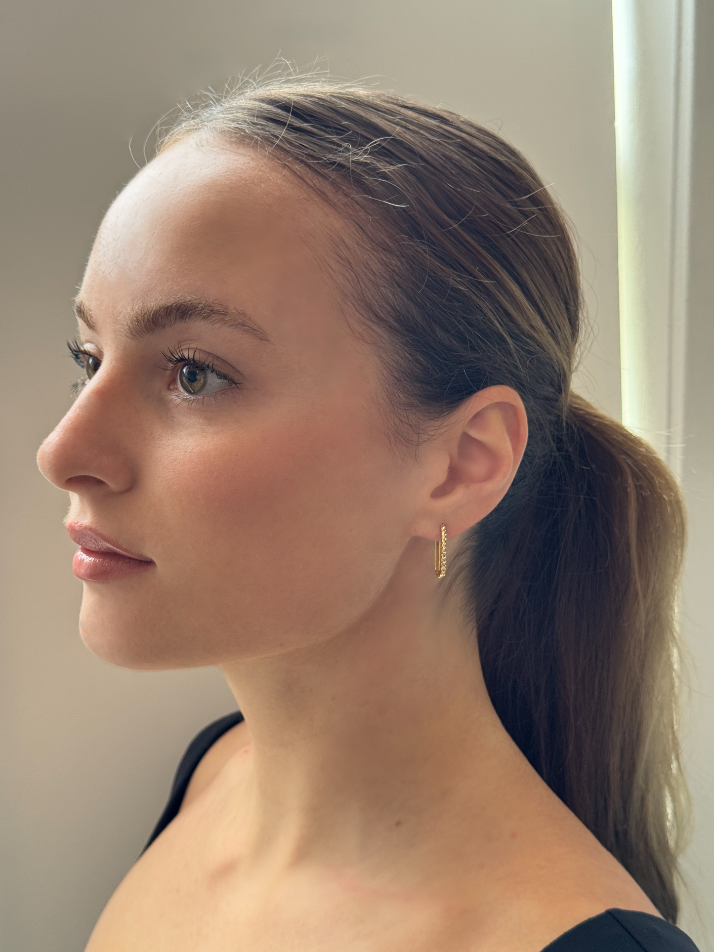 Textured "diamond cut" square hoop earrings (Ready-to-ship)