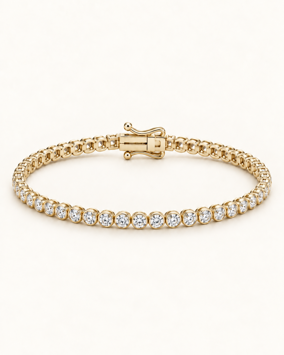 Round Bezel Diamond Tennis Bracelet