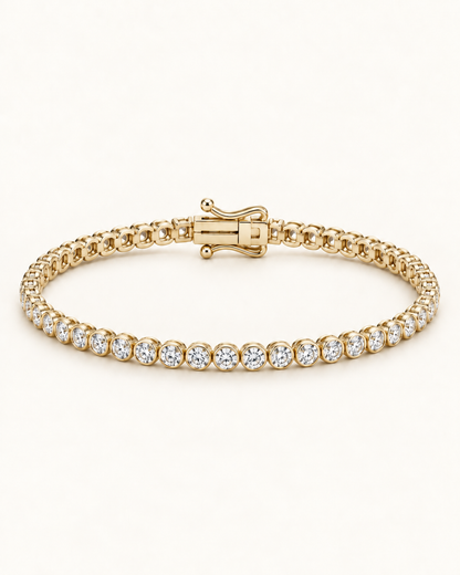 Round Bezel Diamond Tennis Bracelet