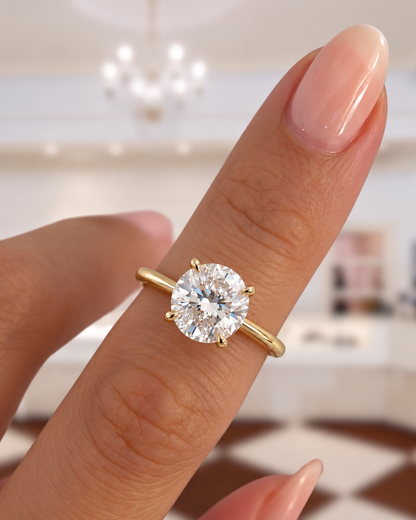 Bague de fiançailles solitaire diamant rond