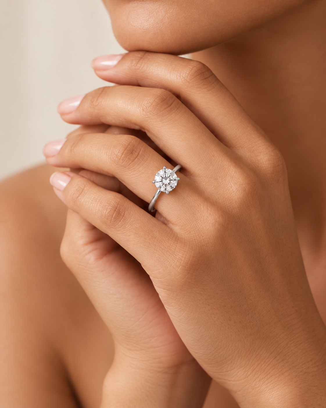 Bague de fiançailles solitaire diamant rond