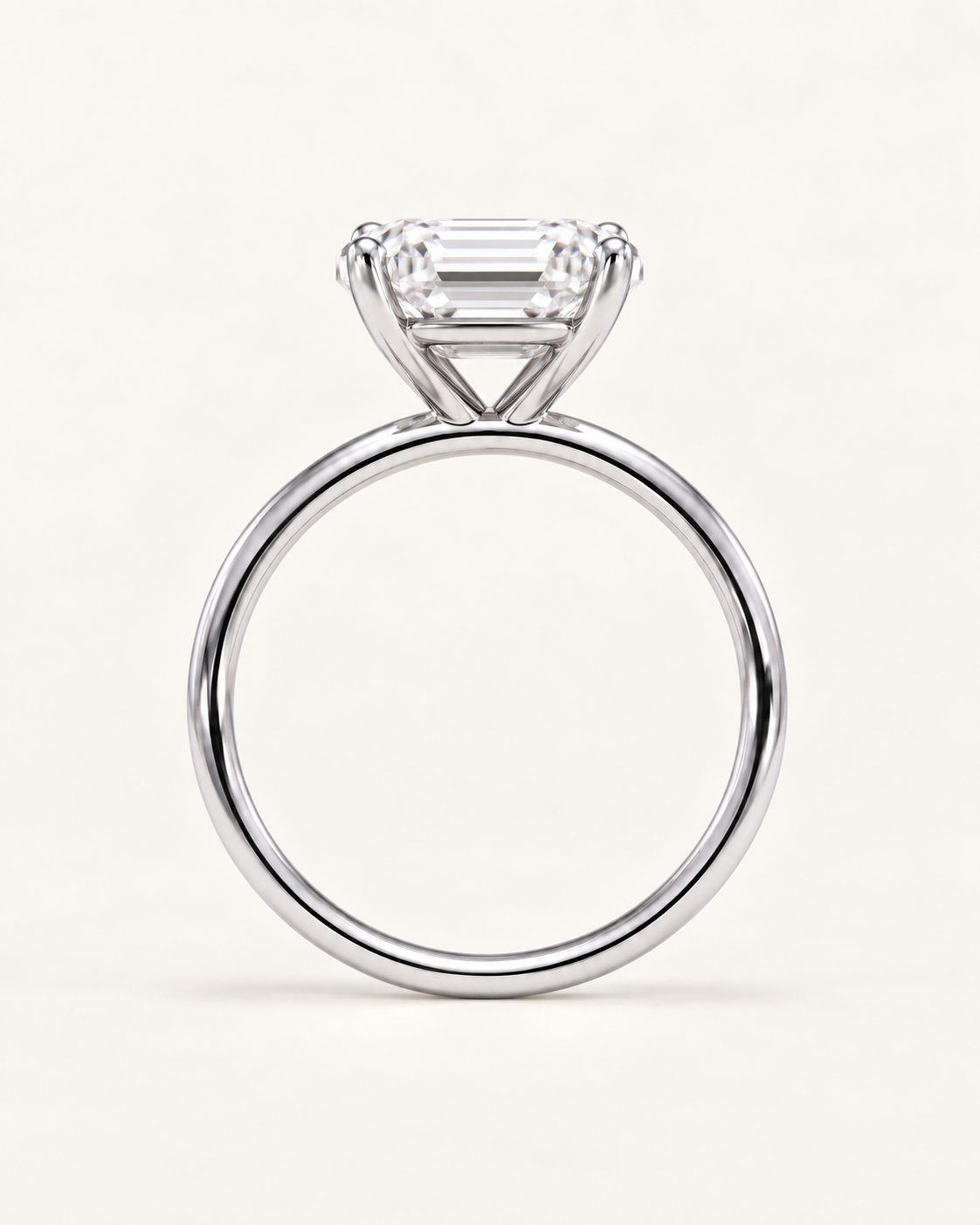 Bague de fiançailles solitaire diamant émeraude