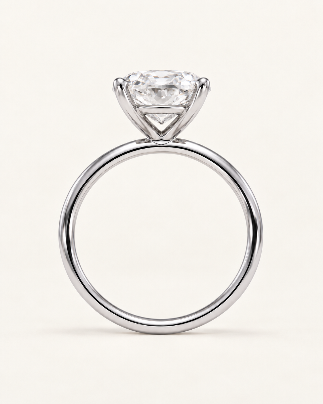 Bague de fiançailles solitaire diamant coussin allongé