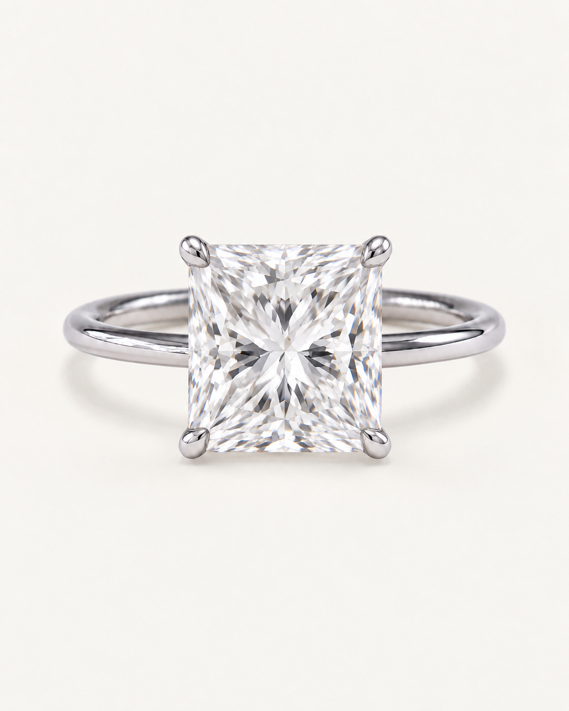 Bague de fiançailles solitaire diamant princesse
