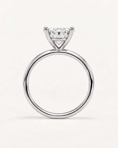 Bague de fiançailles solitaire diamant princesse