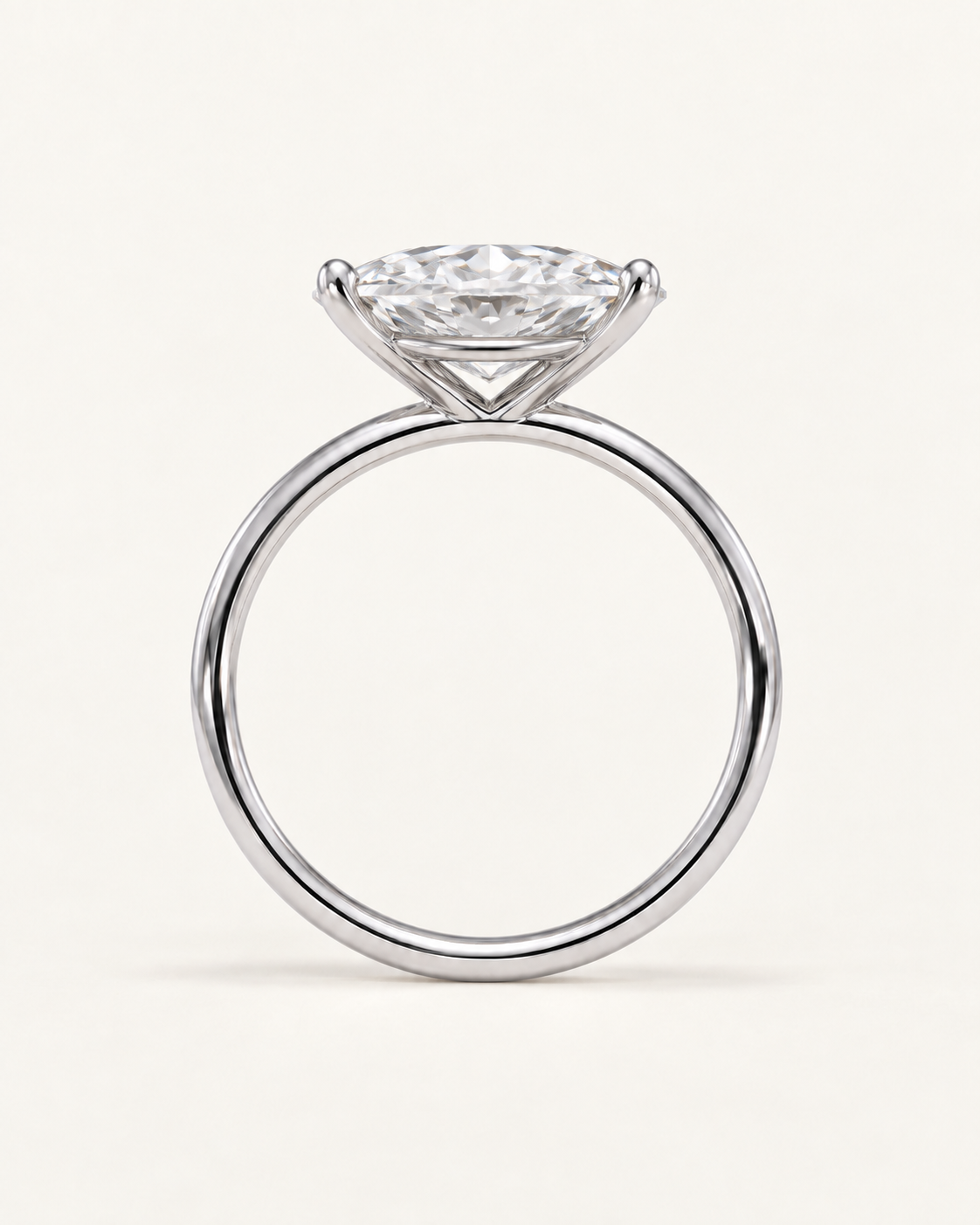 Bague de fiançailles solitaire diamant marquise