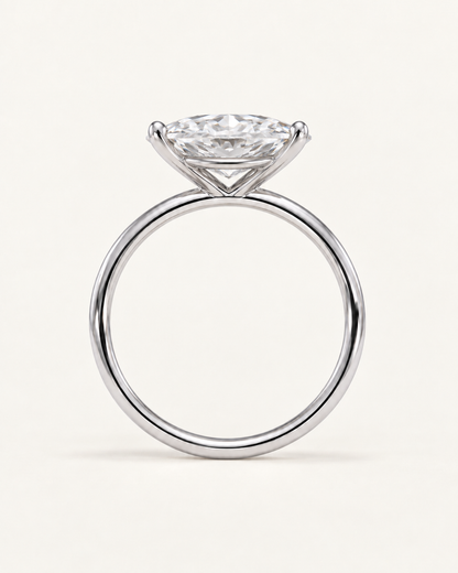 Bague de fiançailles solitaire diamant marquise